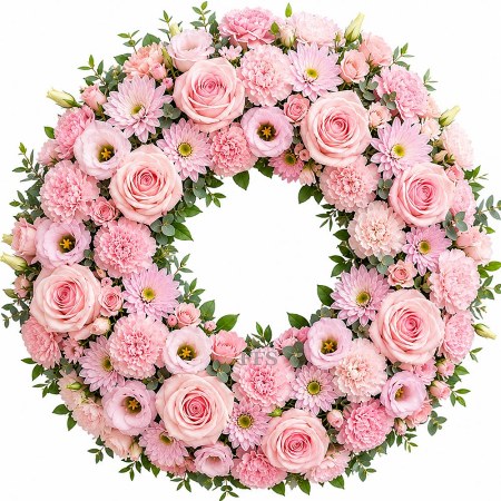 Funeral Wreath in Pink Tones