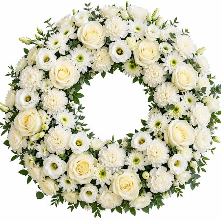Funeral Wreath in White