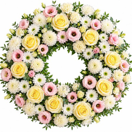 Funeral Wreath in Pastel Tones