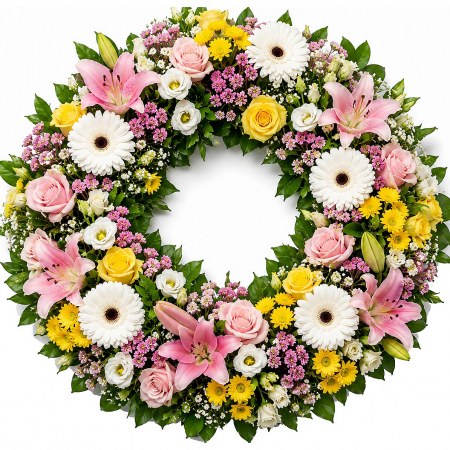 Vibrant Floral Wreath for a Lady