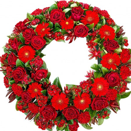 Vibrant Red Tribute Wreath